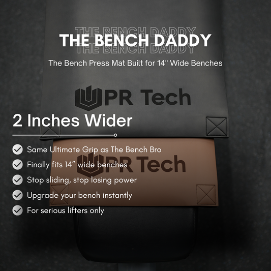 PRE-ORDER The Bench Daddy™ – UPR Tech Wide Non-Slip Bench Press Mat with Extra Straps (13–14” Benches)